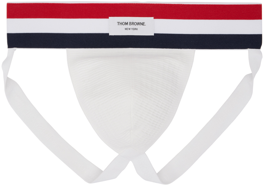 Thom Browne White Textured Jockstrap Thom Browne