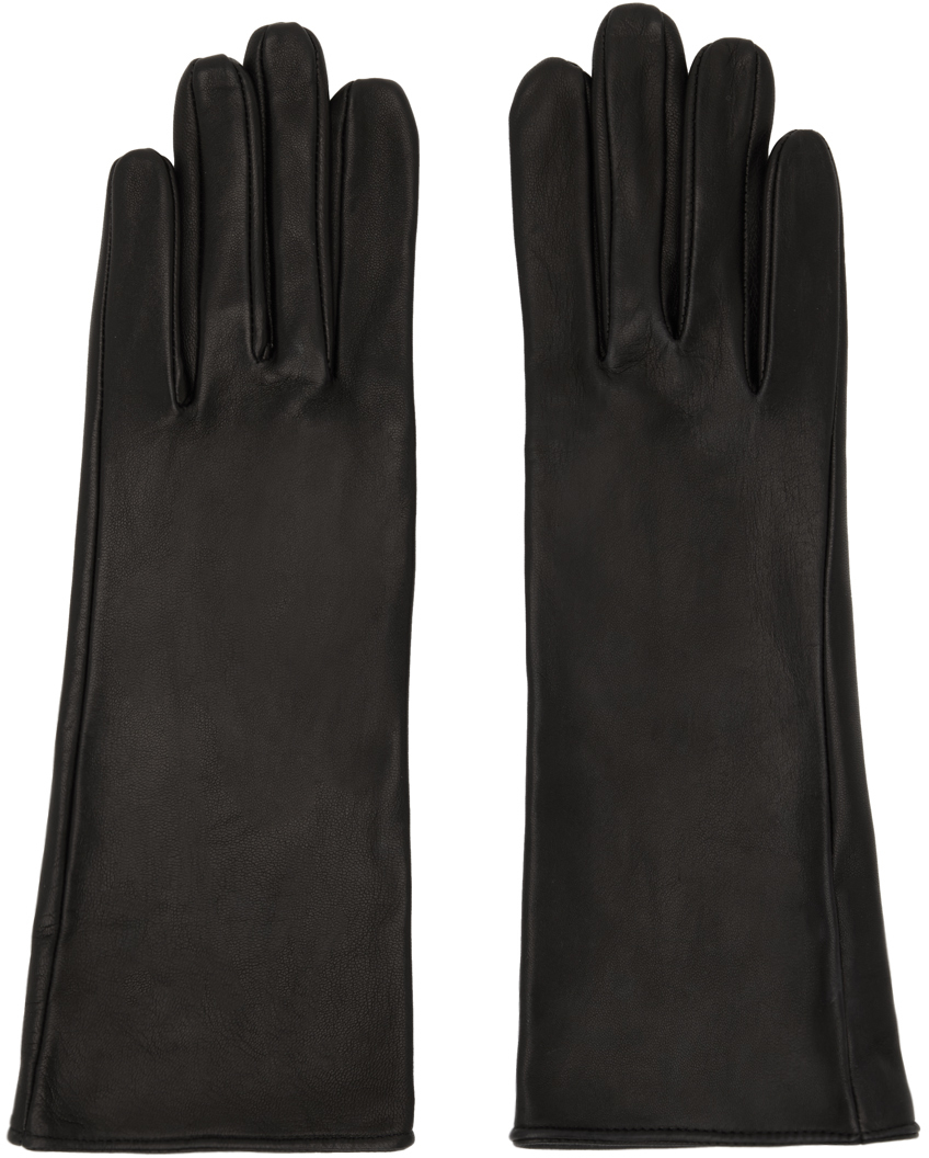 Ernest W. Baker SSENSE Exclusive Black Leather Gloves Ernest W. Baker