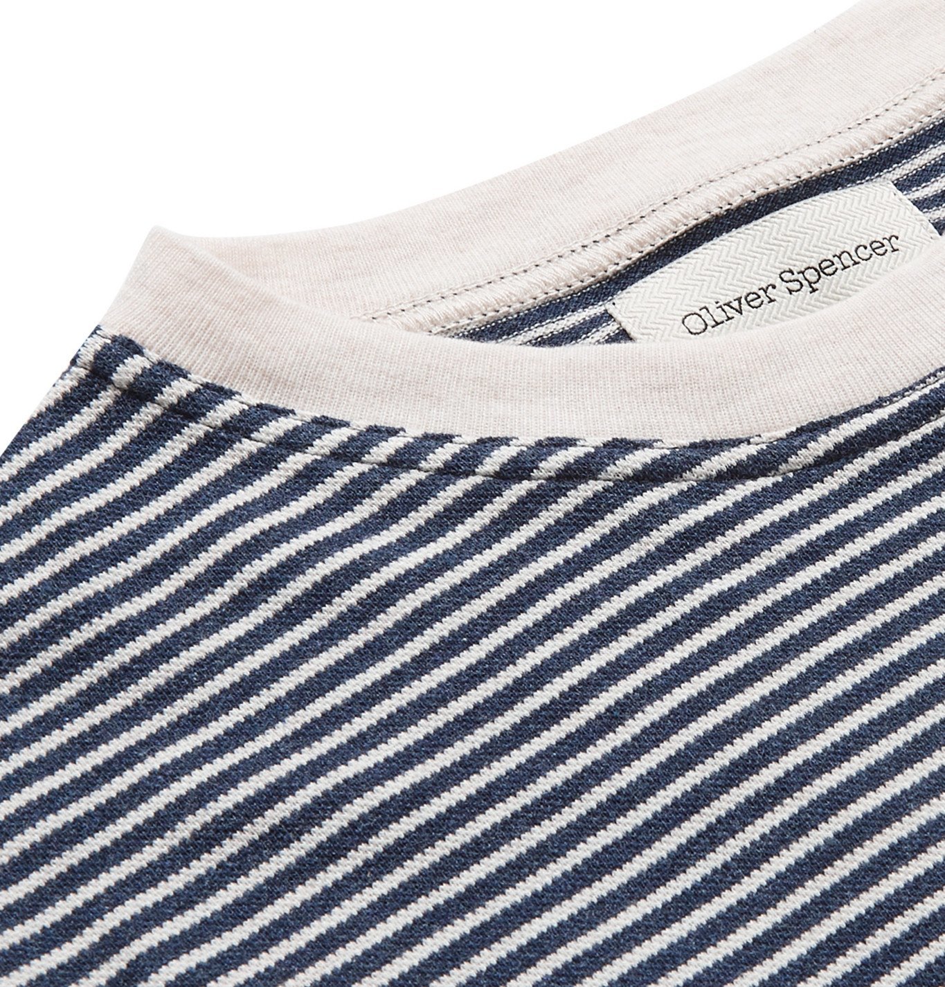Oliver Spencer - Striped Organic Cotton-Jersey T-Shirt - Blue
