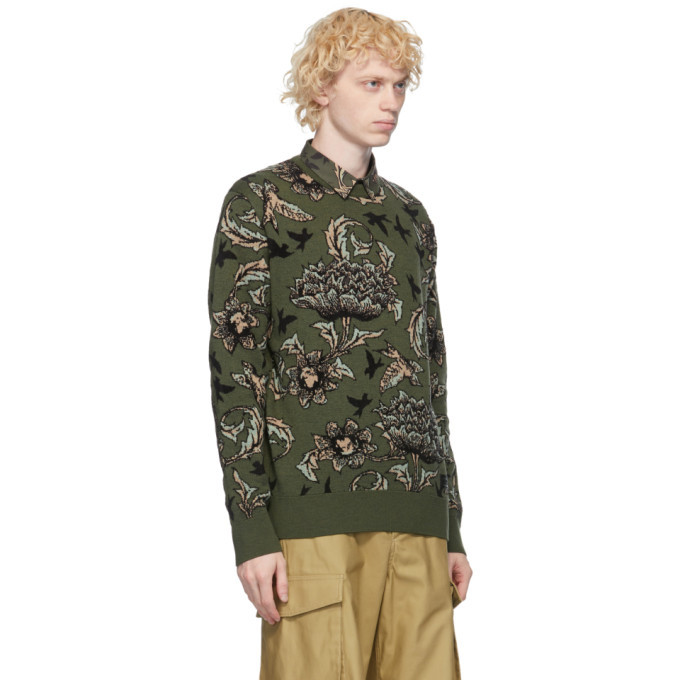 Givenchy Khaki Wool Floral Jacquard 