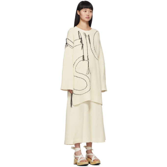 Joseph White Swen Logo Knit Sweater Joseph