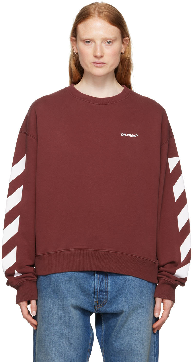 Off-White Burgundy Diag Sweatshirt Off 