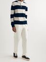 Allude - Striped Virgin Wool and Cashmere-Blend Polo Shirt - Neutrals