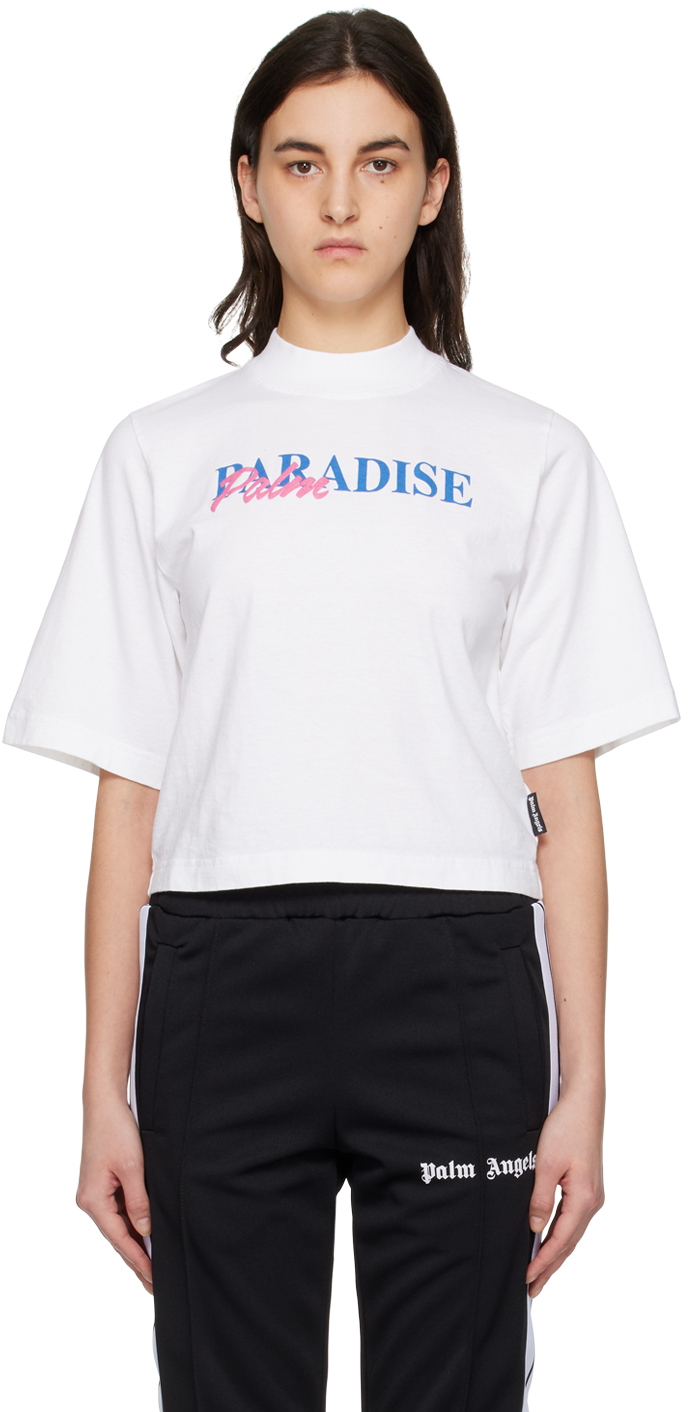 Palm Angels White 'Paradise Palm' T-Shirt Palm Angels