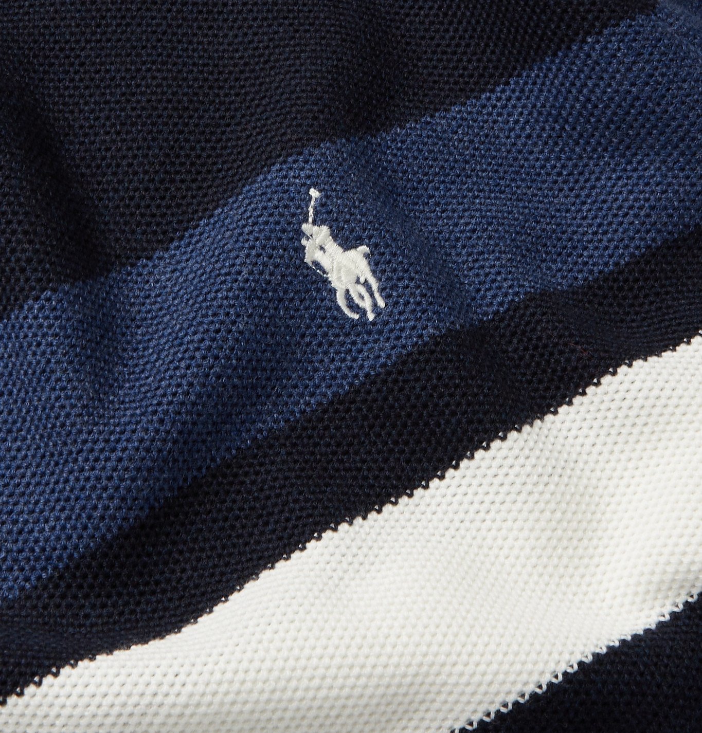 POLO RALPH LAUREN - Logo-Embroidered Striped Honeycomb-Knit Cotton ...