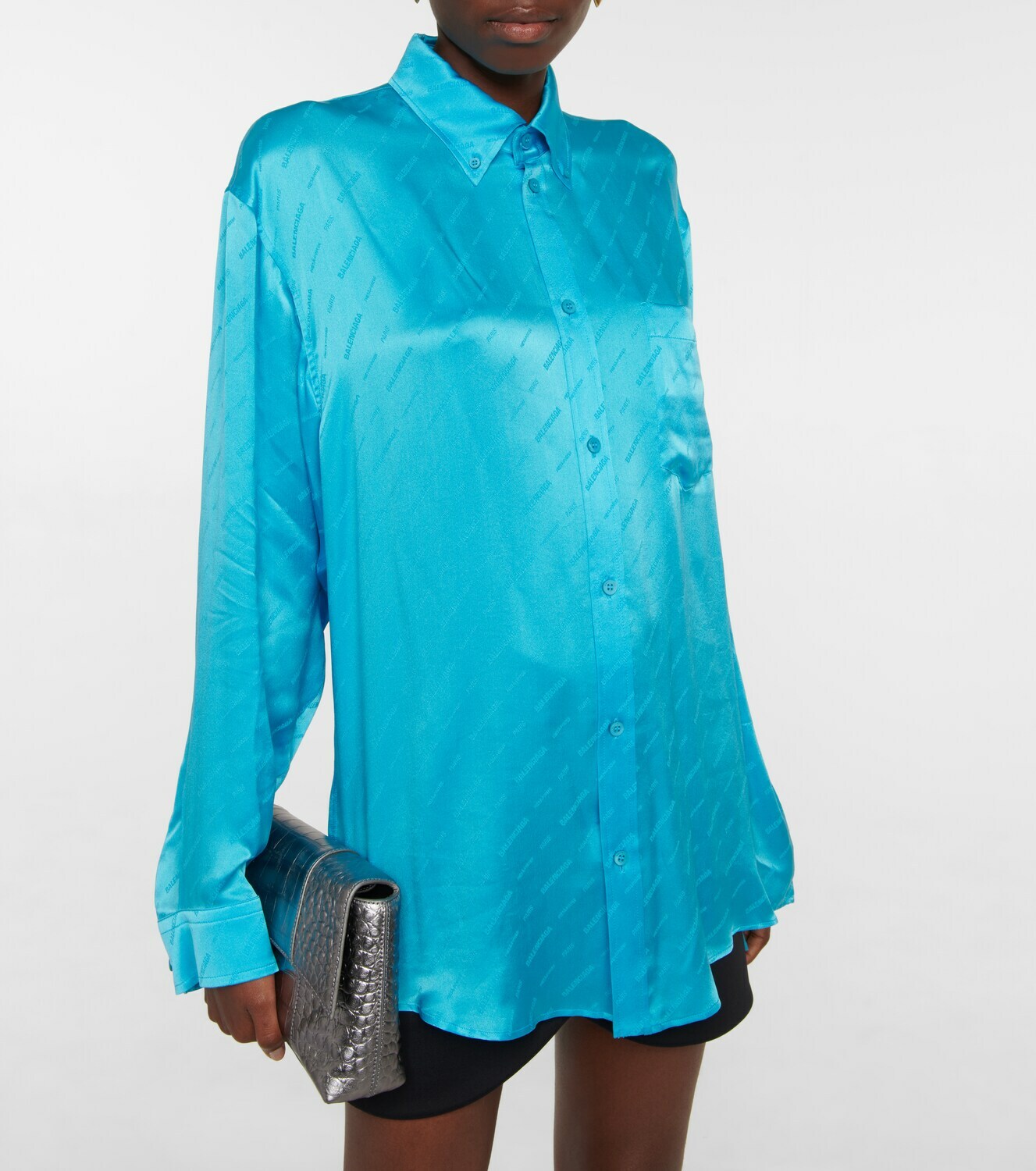 Balenciaga Women's Silk Shirt Black