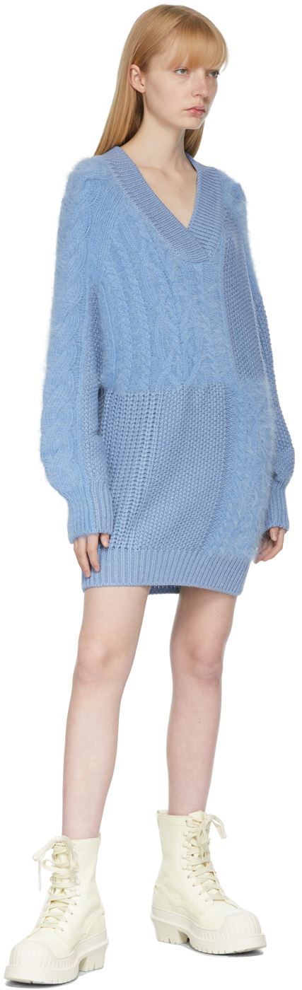 Andersson Bell Blue Angora Intarsia Knit Ria Dress Andersson Bell