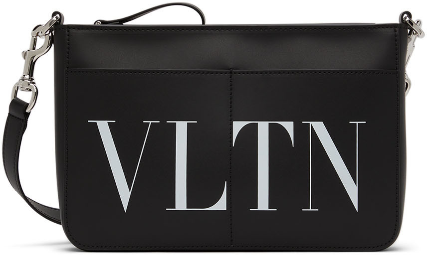 Valentino Garavani Black 'VLTN' Messenger Bag Valentino Garavani