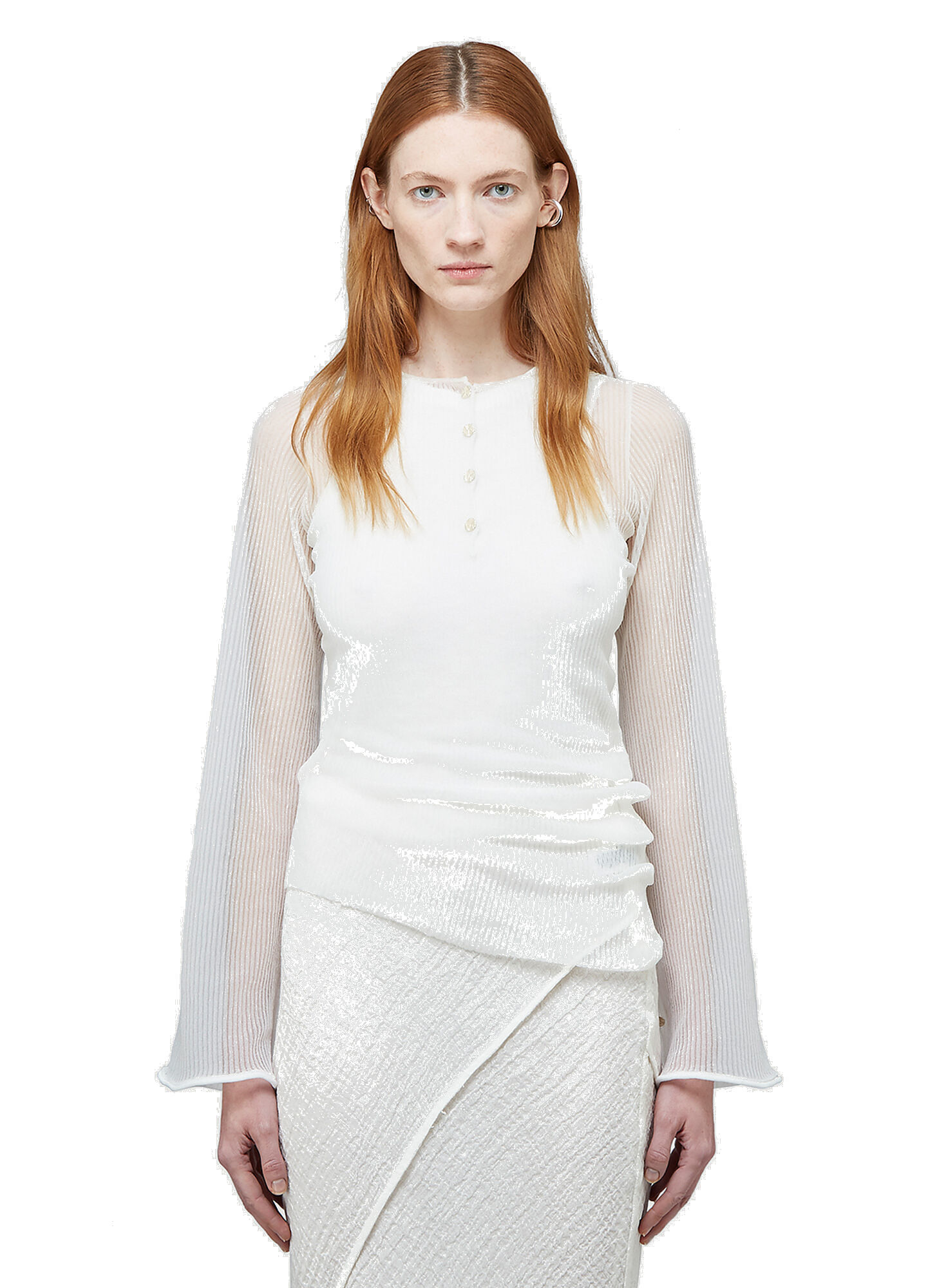 Kleo Transparent Sweater in White Acne Studios