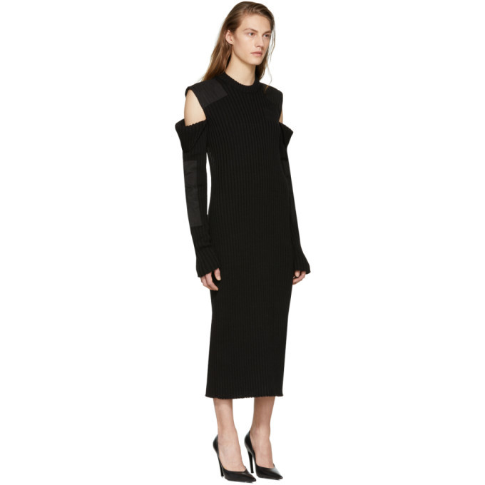 Calvin Klein 205W39NYC Black Cut-Out Shoulder Uniform Knit Dress Calvin  Klein 205W39NYC