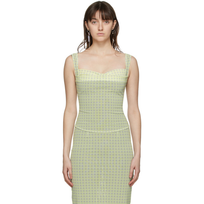 Miaou Yellow Mesh Imogene Corset Top Miaou