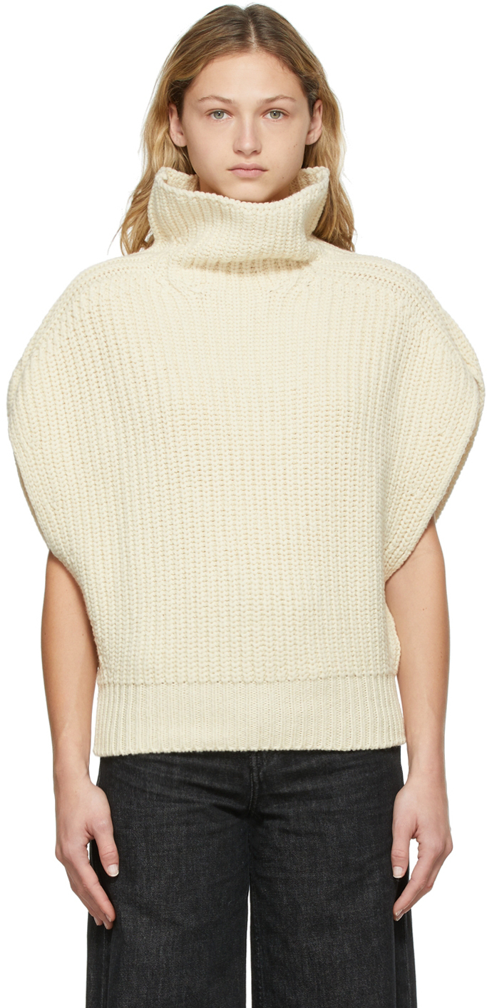 off white sleeveless turtleneck