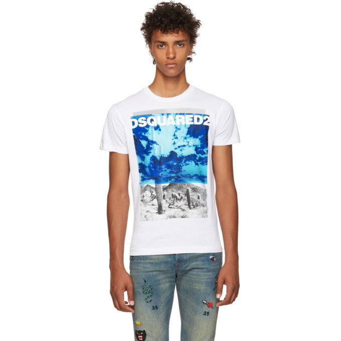 Dsquared2 White Chic Dan Graphic T 
