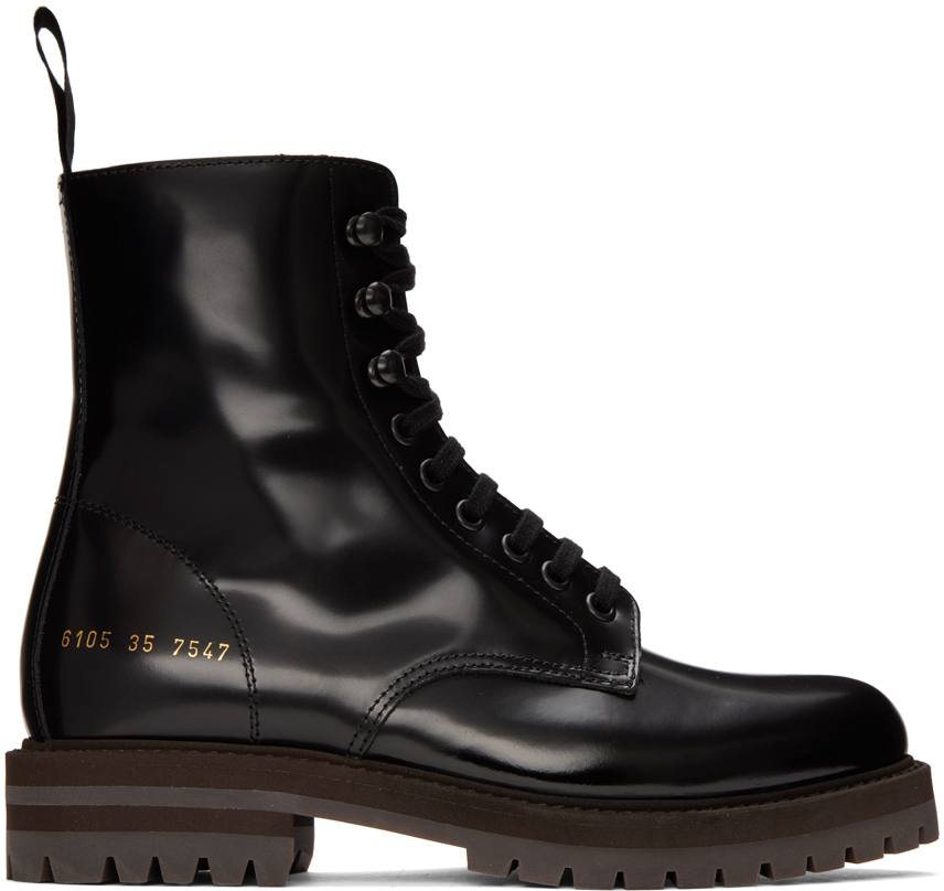 Common Projects Black Combat Ankle Boots Common Projects