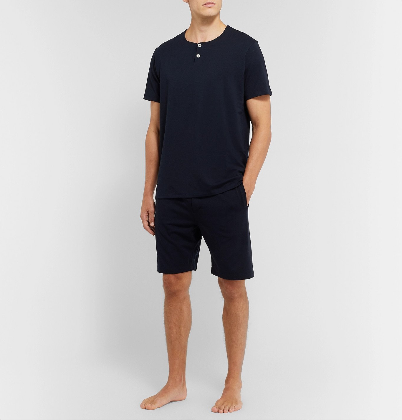 Hamilton and Hare StretchLyocell and CottonBlend Pyjama Set Blue