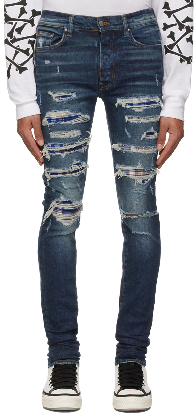 amiri blue thrasher jeans