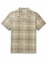 Oliver Spencer - Havana Camp-Collar Checked Linen Polo Shirt - Unknown