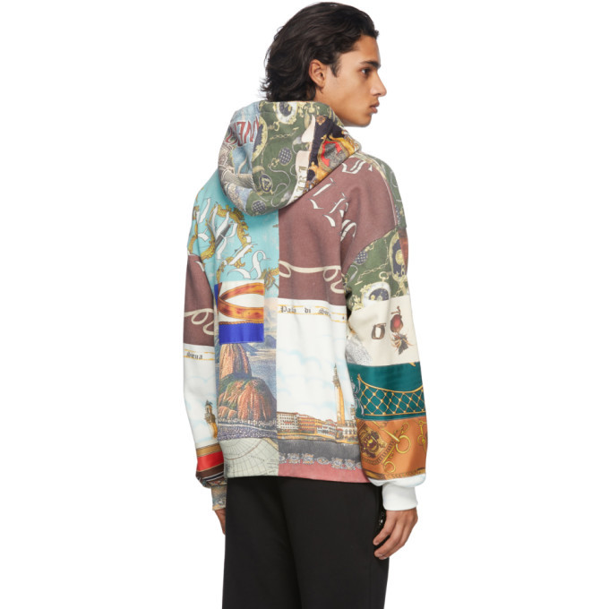 amiri patchwork moletom com capuz