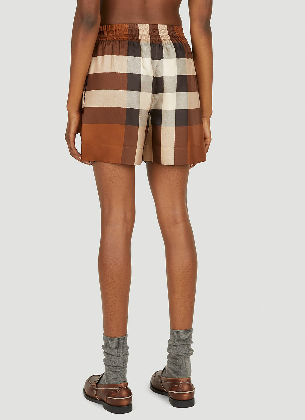 Tawney Signature Check Shorts in Brown Burberry