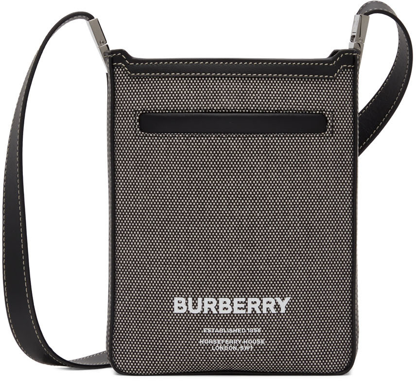 Photo: Burberry Grey Square Horseferry Olympia Messenger Bag
