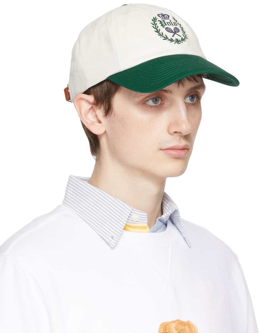 Polo Ralph Lauren Off-White & Green Tennis Crest Cap