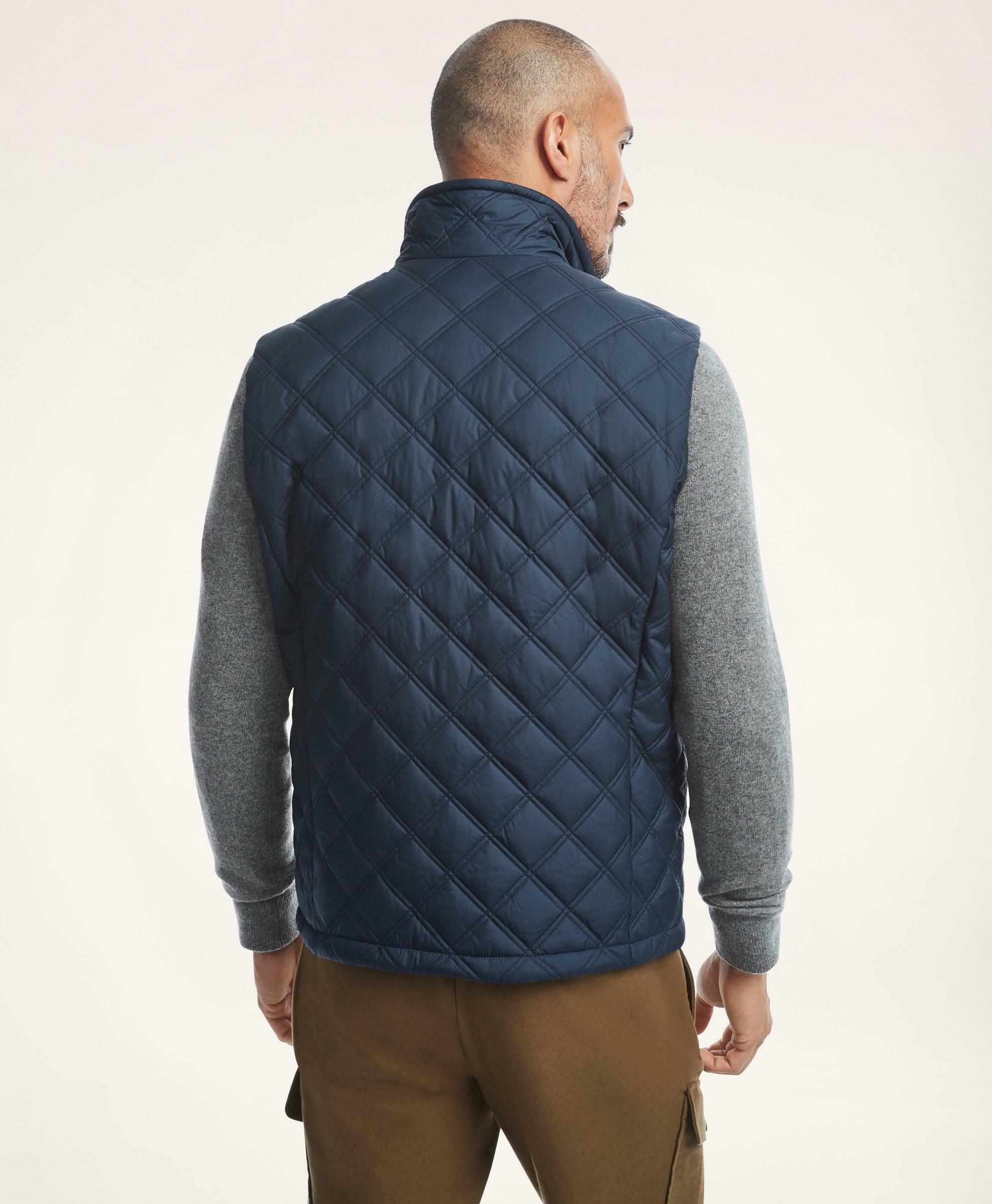 Brooks Brothers Men's Big & Tall Paddock Diamond Quilted Vest | Navy ...