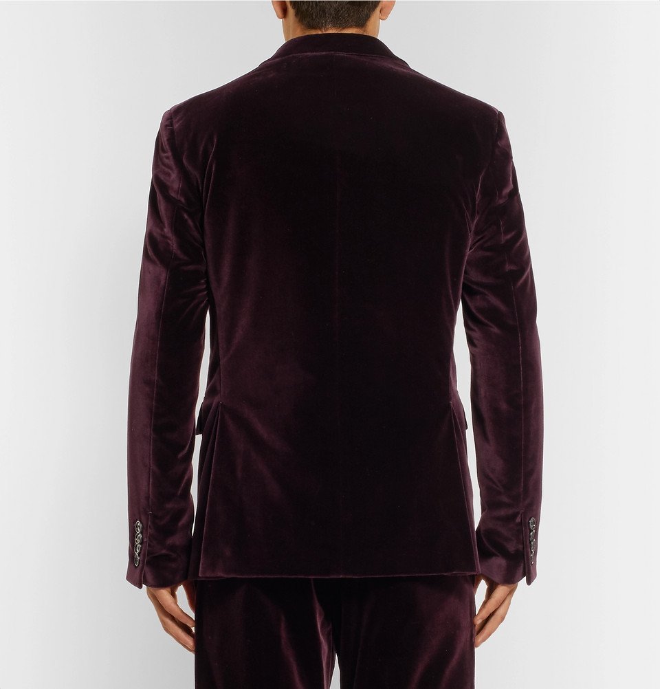 Berluti - Plum Stretch-Cotton Velvet Suit Jacket - Men - Plum Berluti