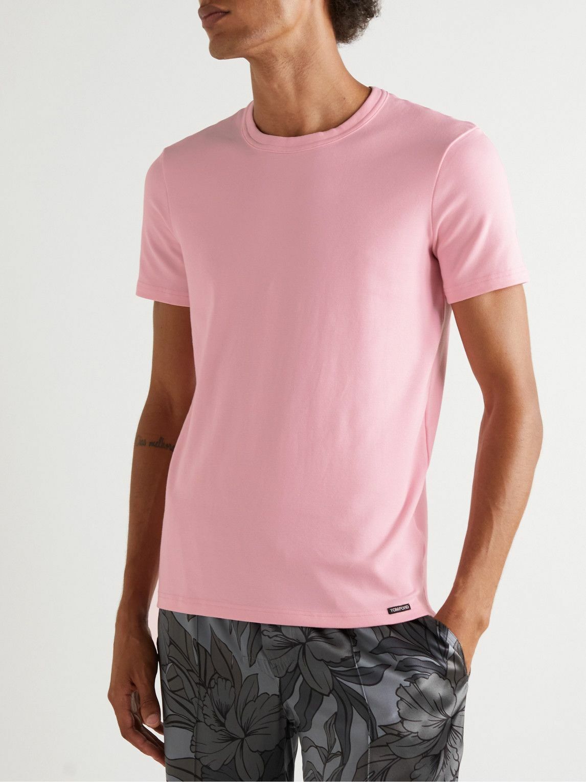TOM FORD SlimFit StretchCotton Jersey TShirt Pink TOM FORD