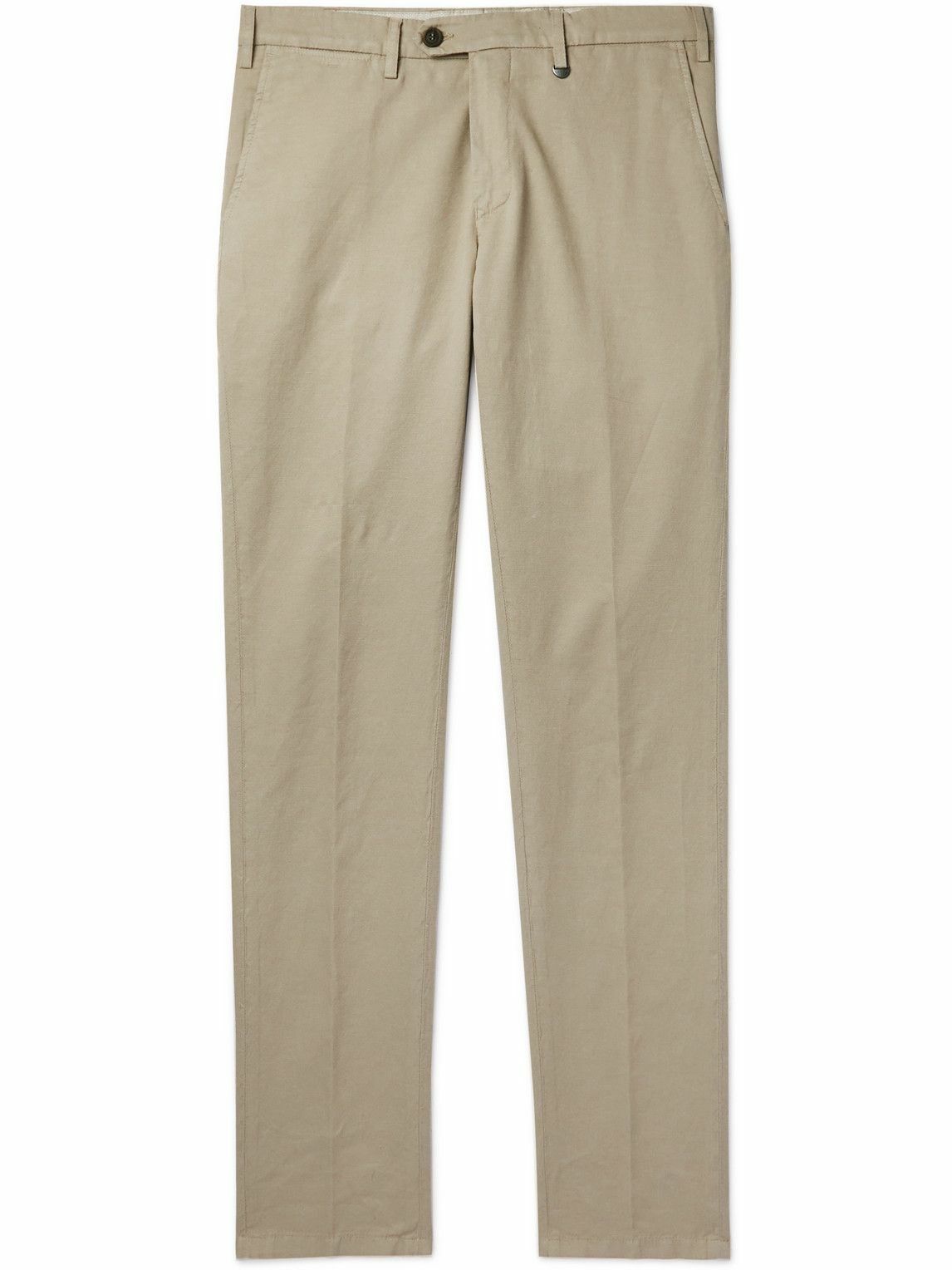 Canali - Straight-Leg Stretch-Cotton and Linen-Blend Twill Chinos ...