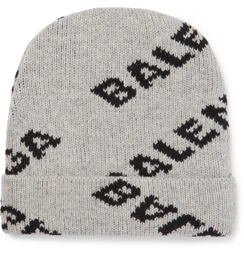 Camel Hair-Blend Beanie - Gray Balenciaga