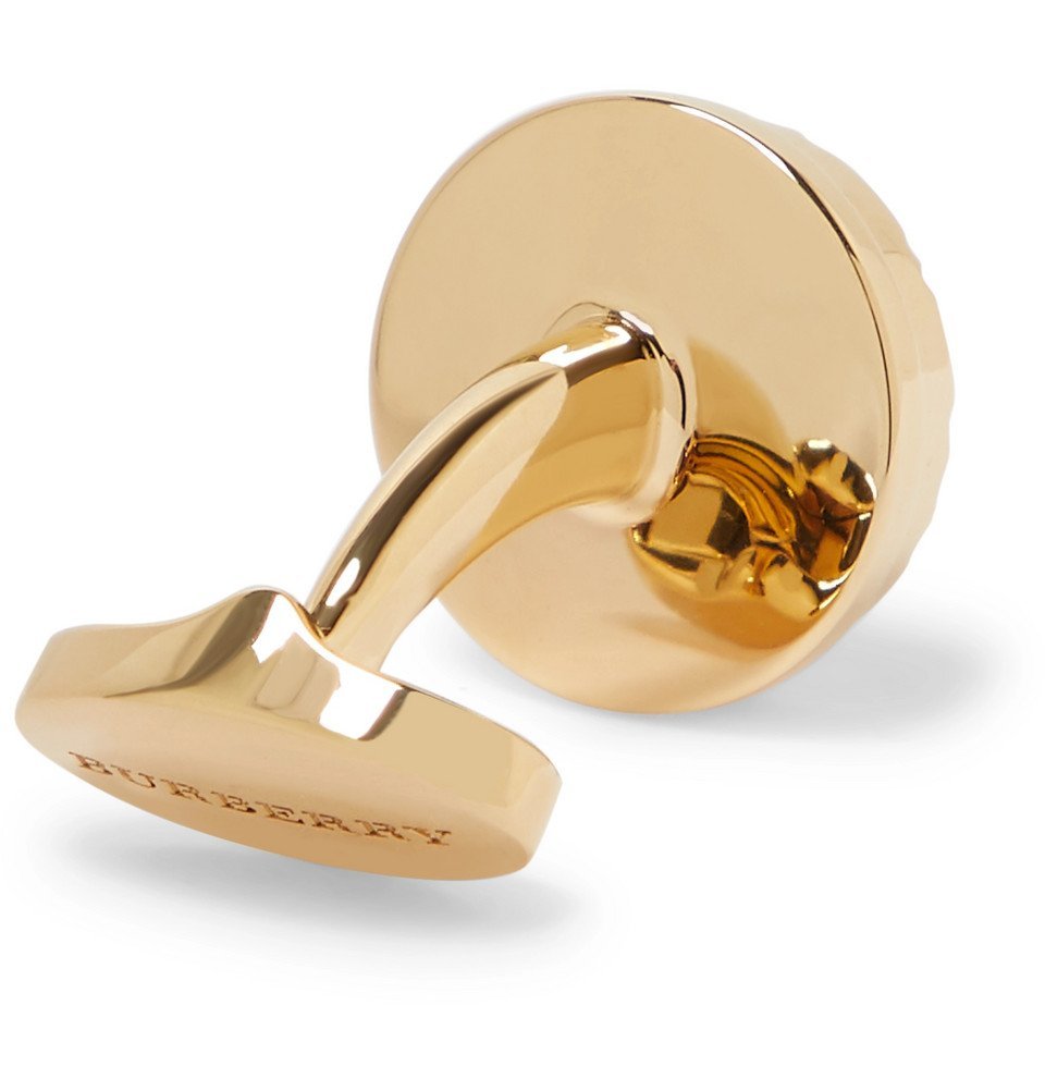 Burberry - Checked Gold-Tone Cufflinks - Men - Gold Burberry