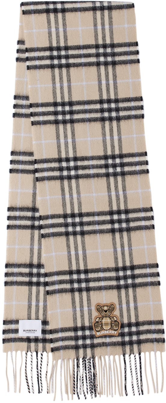 Burberry Kids Beige Thomas Bear Scarf Burberry