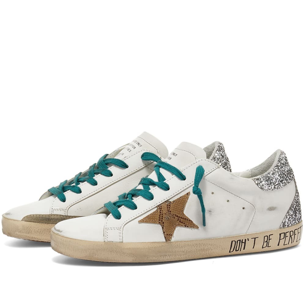 Golden Goose Women's SuperStar Leather Sneakers in White/Taupe/Beige