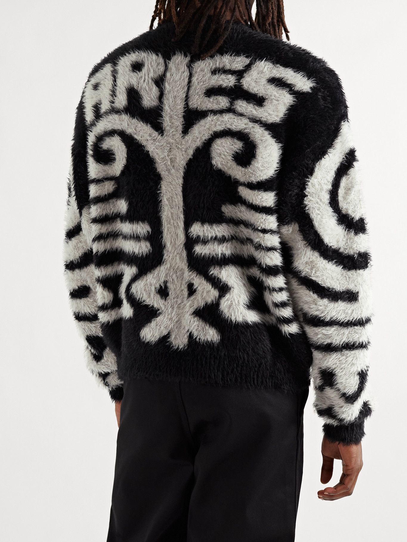 Aries - Jacquard-Knit Sweater - Black ARIES