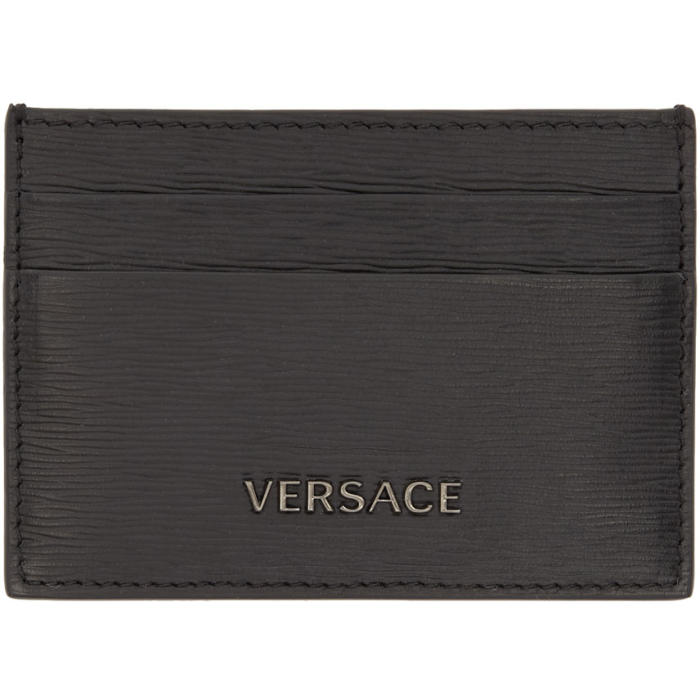 Versace Black Logo Card Holder Versace