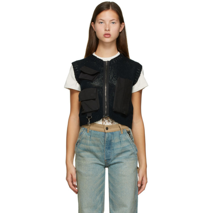 Reese Cooper Black Wool Utility Vest 
