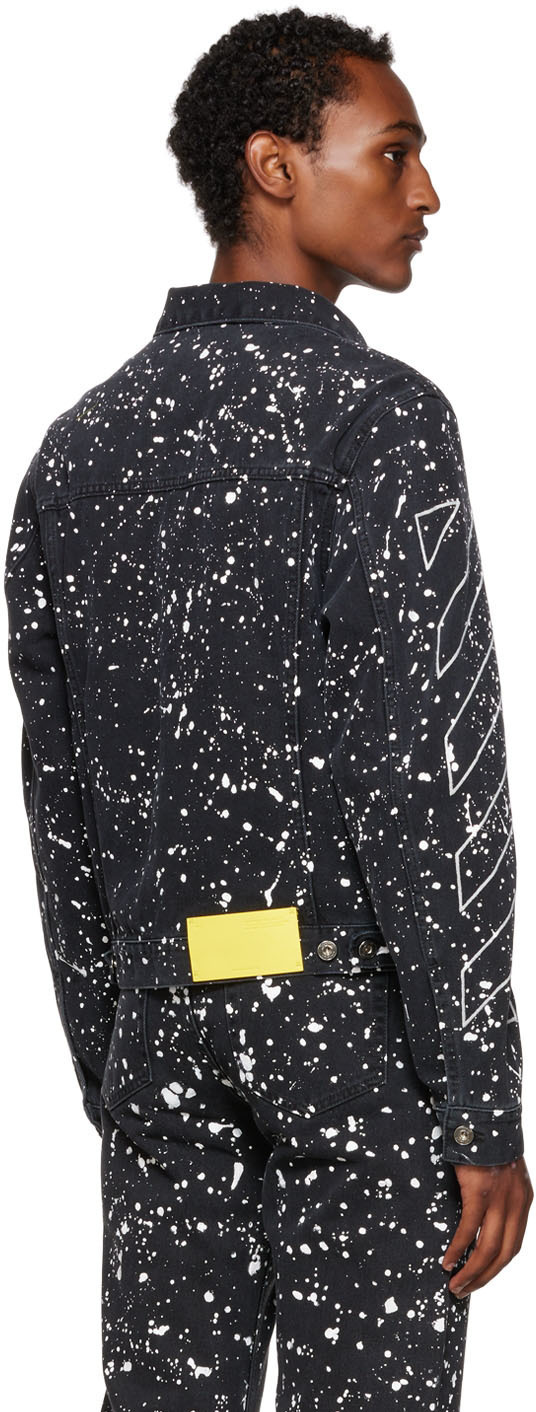 OffWhite Black Paint Splatter Denim Jacket OffWhite
