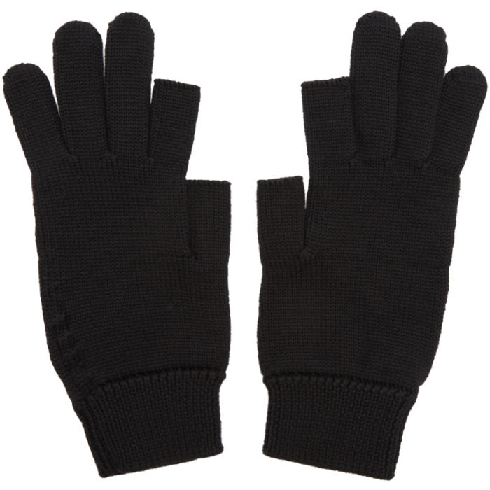 Rick Owens Black Knit Gloves Rick Owens
