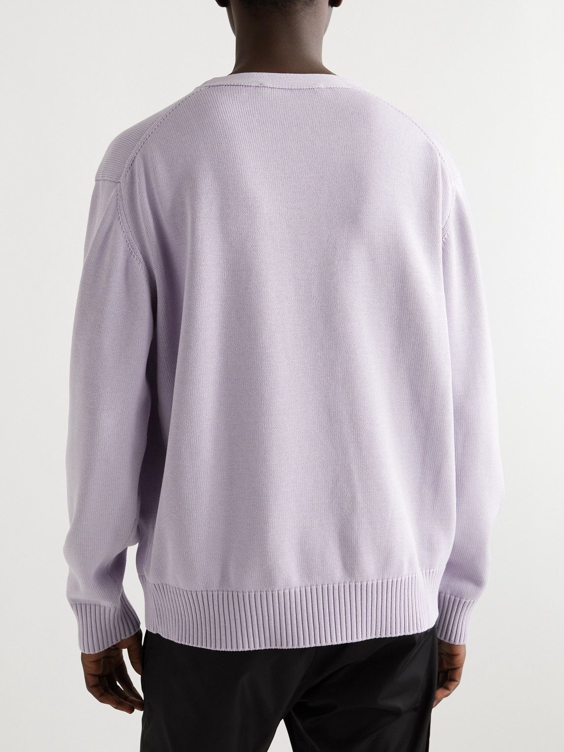 1017 ALYX 9SM - Appliquéd Cotton Sweater - Purple