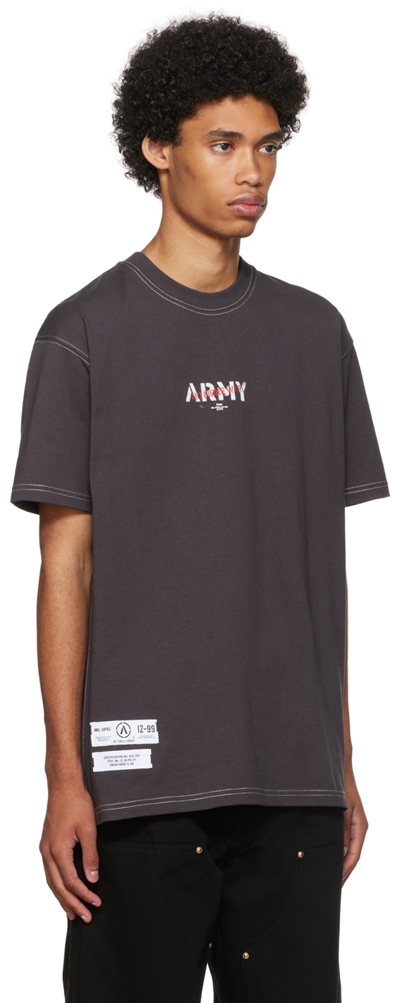 Izzue Gray Army Print T-Shirt