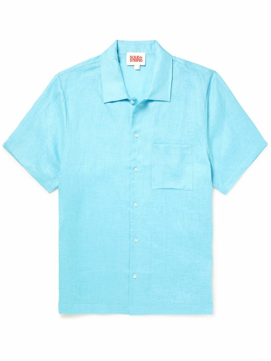 Solid & Striped - The Cabana Linen Shirt - Blue Solid and Striped