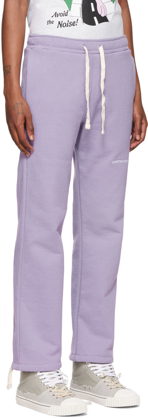 Saintwoods Purple Embroidered Lounge Pants Saintwoods