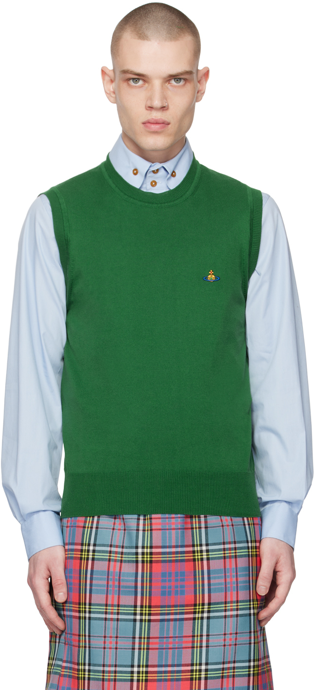 Vivienne Westwood Green Embroidered Vest Vivienne Westwood