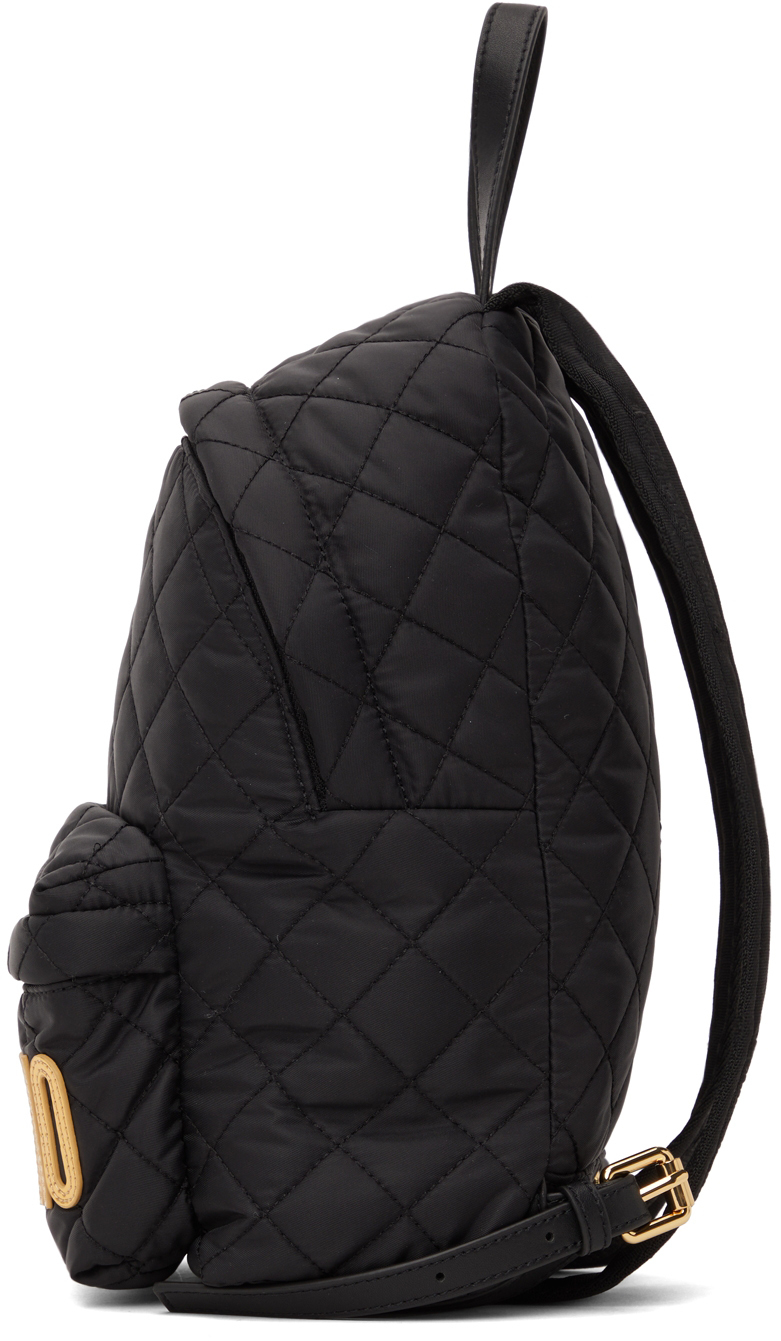 Moschino Black Quilted Logo Backpack Moschino