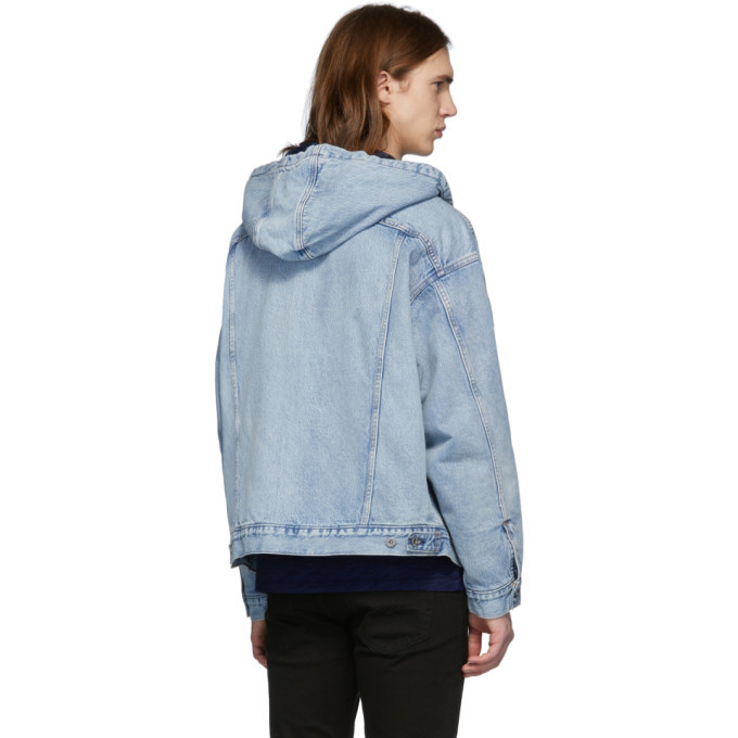 Levis Made and Crafted Blue Denim Hooded Trucker Jacket Levis Made and  Crafted