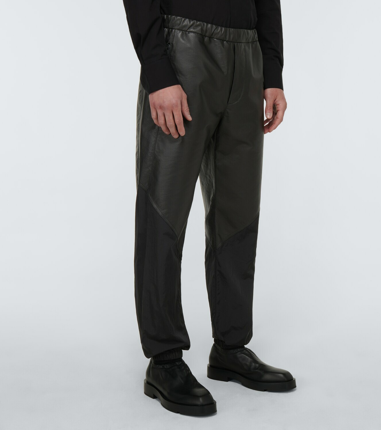 Givenchy - Leather and nylon sweatpants Givenchy
