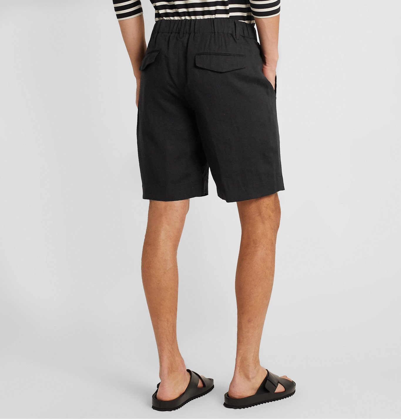 Incotex - Slim-Fit Linen Shorts - Black Incotex