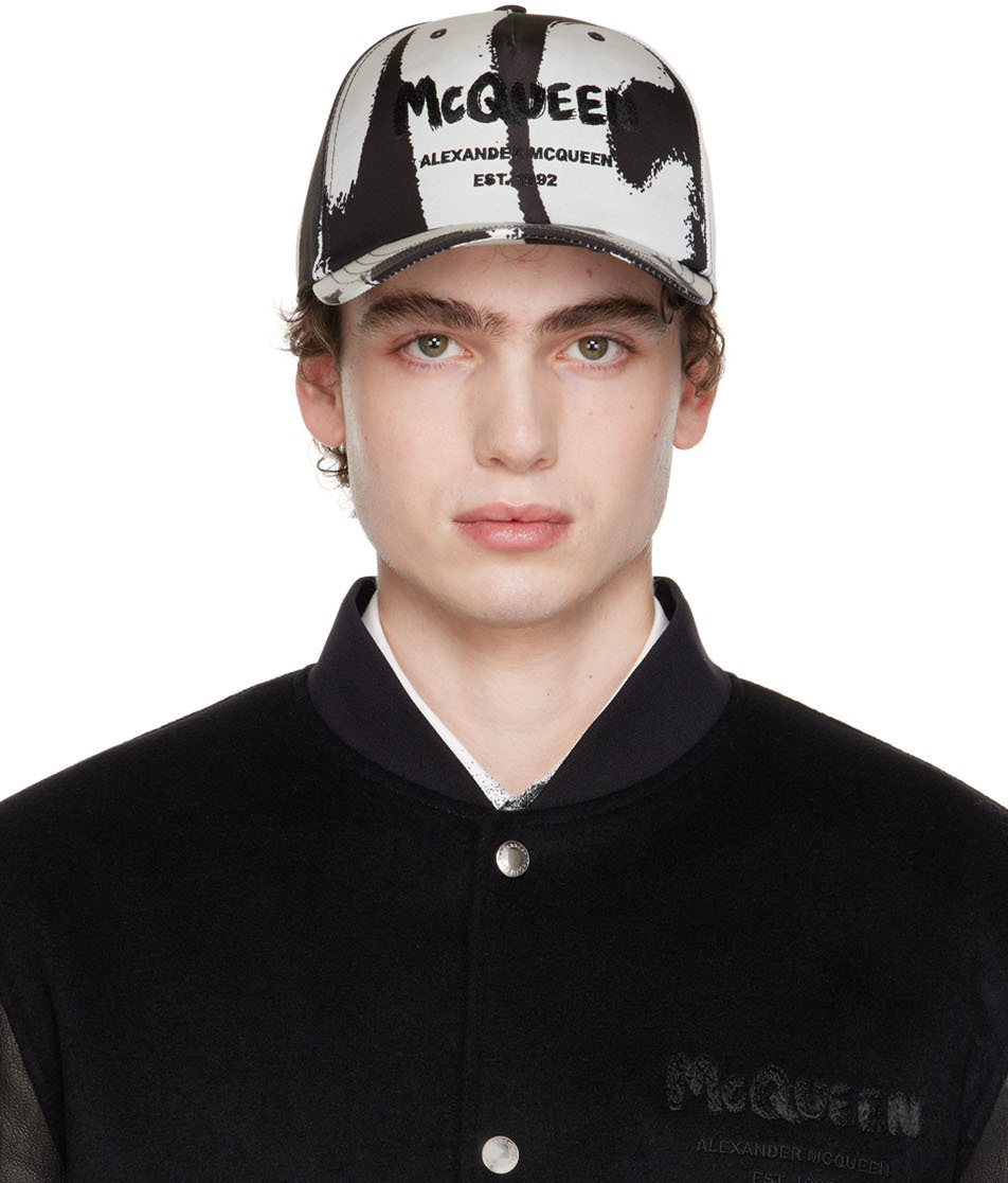 Alexander McQueen Black & OffWhite Graffiti Cap Alexander McQueen