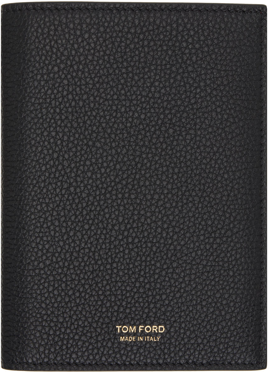 TOM FORD Black & Red Leather Passport Holder TOM FORD