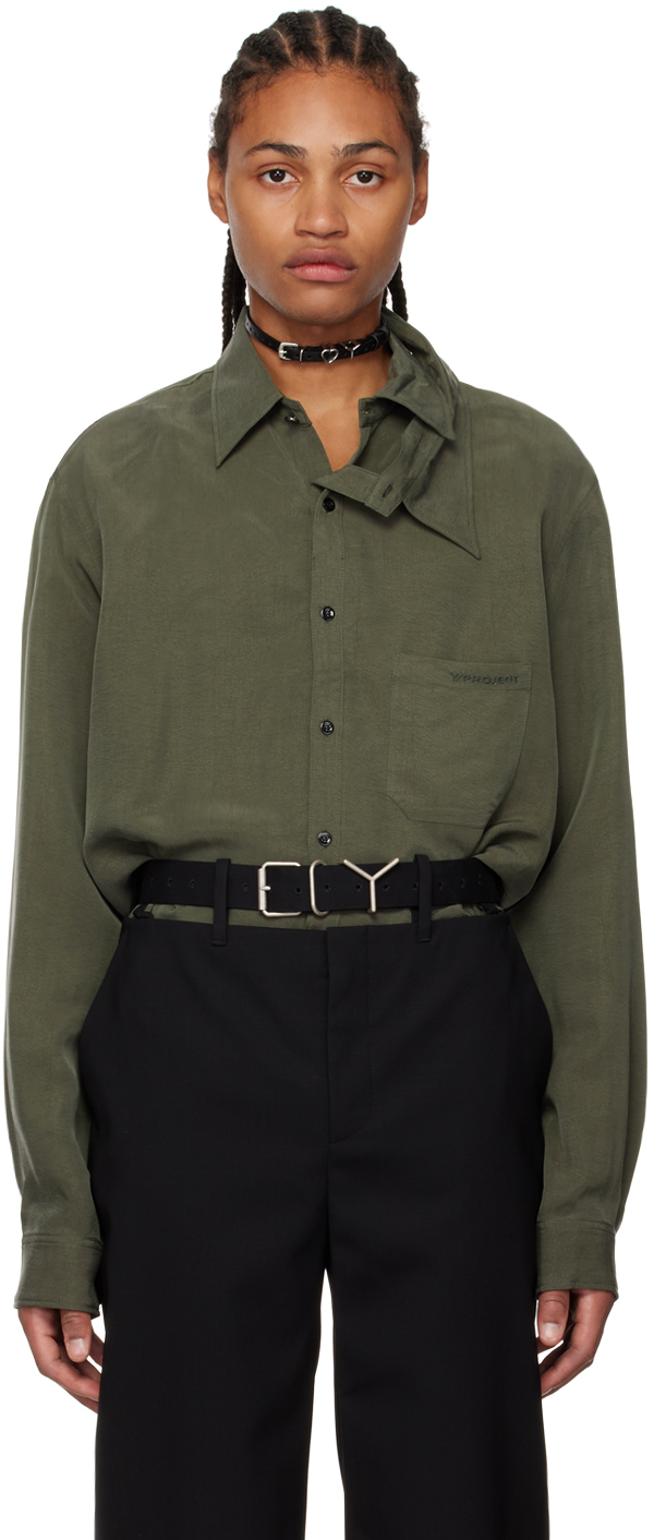 Y/Project Khaki Asymmetric Collar Shirt Y/Project
